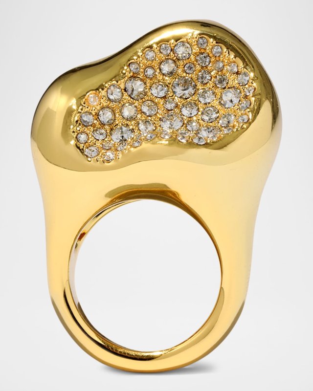 Solanales Crystal Pebble Statement Ring